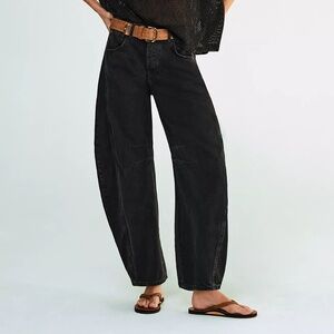 We The Free Washed Black Wide Leg Jeans